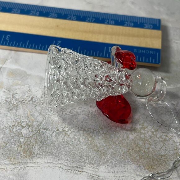 Vintage 2” hand blown spun glass Angel holding a heart ornament. - Picture 3 of 6